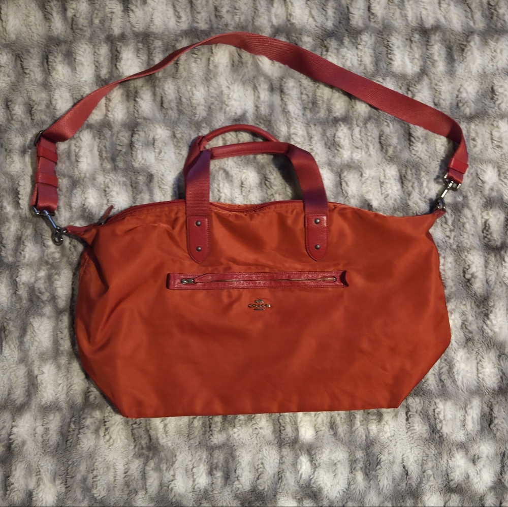Red Coach Duffle Bag